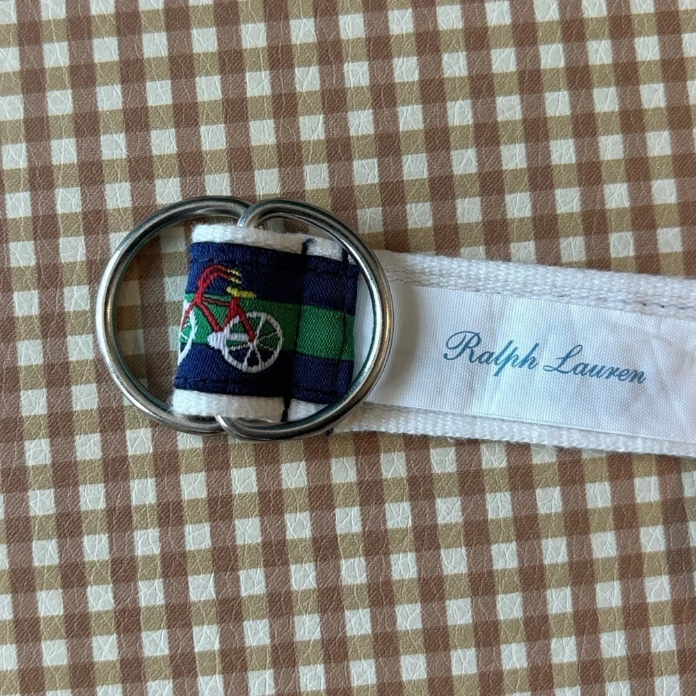 Ralph Lauren baby preppy bicycle print fabric belt. Size 9 months